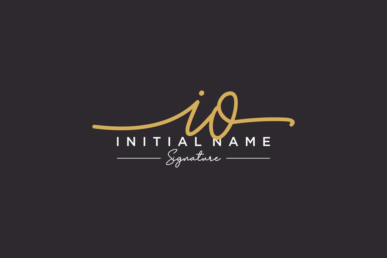 Initial IO signature logo template vector. Hand drawn Calligraphy lettering Vector illustration.