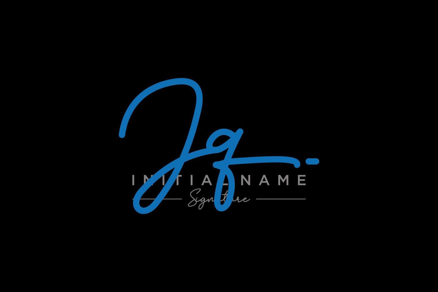 vector de plantilla de logotipo de firma jq inicial. ilustración de vector de letras de caligrafía dibujada a mano.