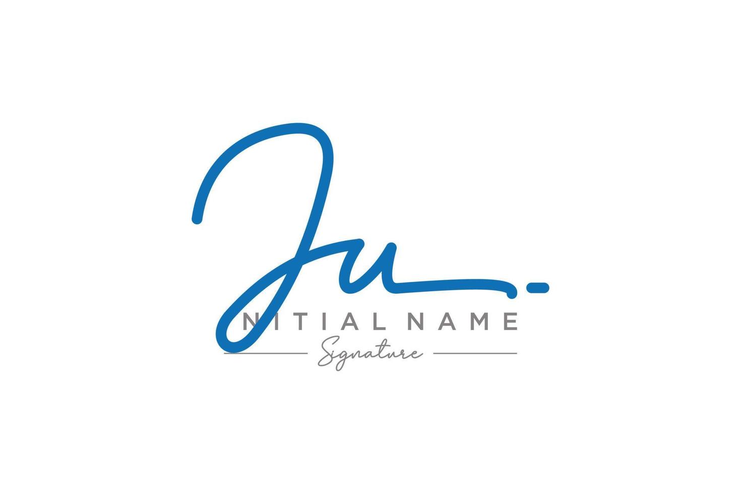 Initial JU signature logo template vector. Hand drawn Calligraphy lettering Vector illustration.