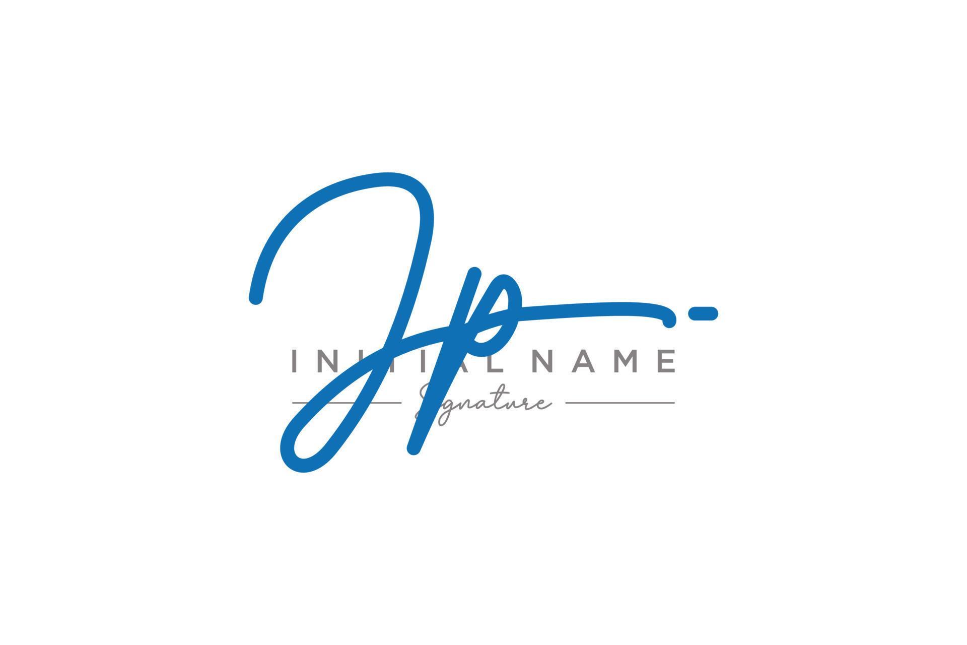 Initial JP signature logo template vector. Hand drawn Calligraphy