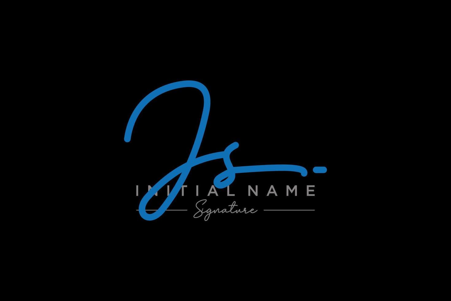 vector de plantilla de logotipo de firma js inicial. ilustración de vector de letras de caligrafía dibujada a mano.