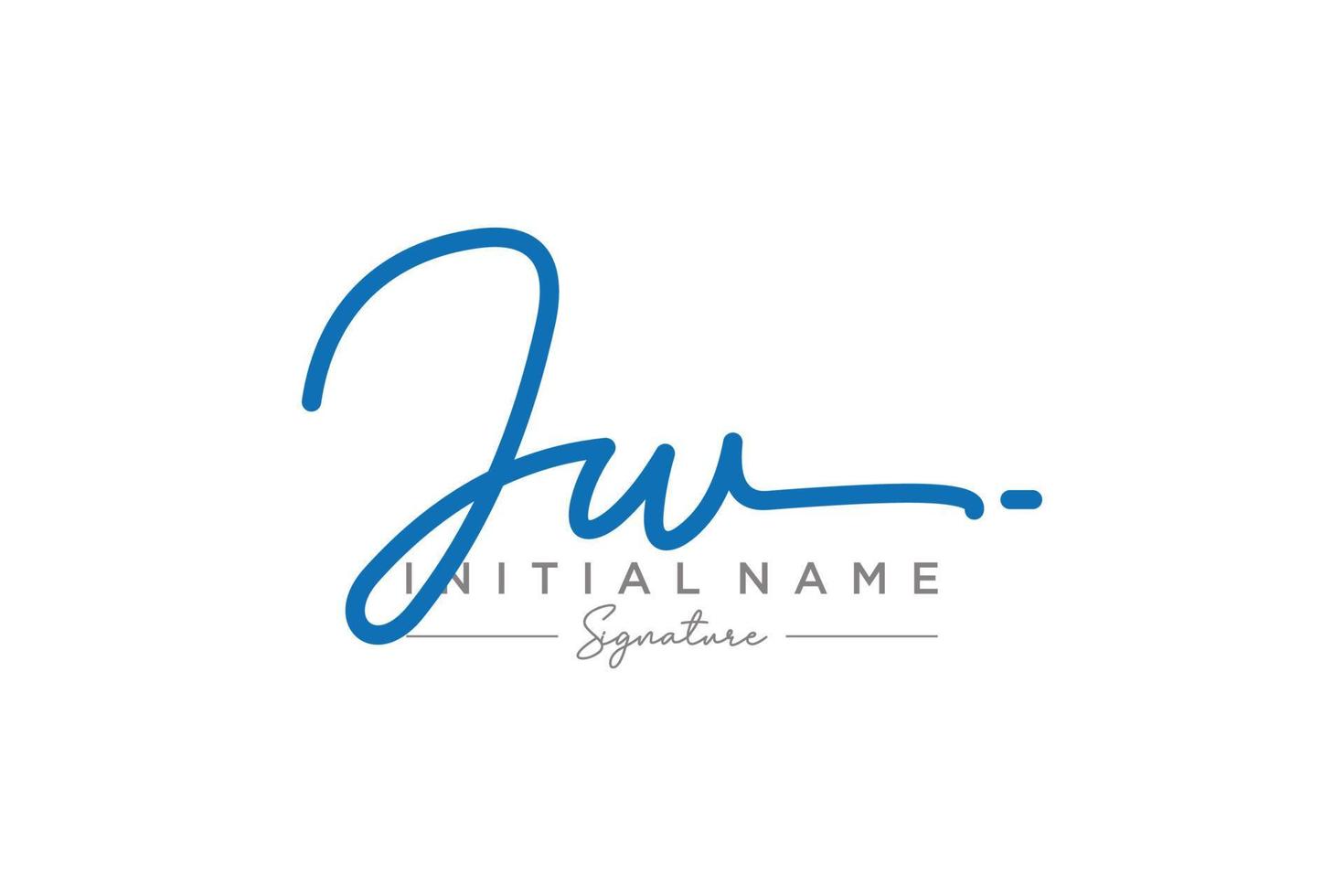 vector de plantilla de logotipo de firma jw inicial. ilustración de vector de letras de caligrafía dibujada a mano.
