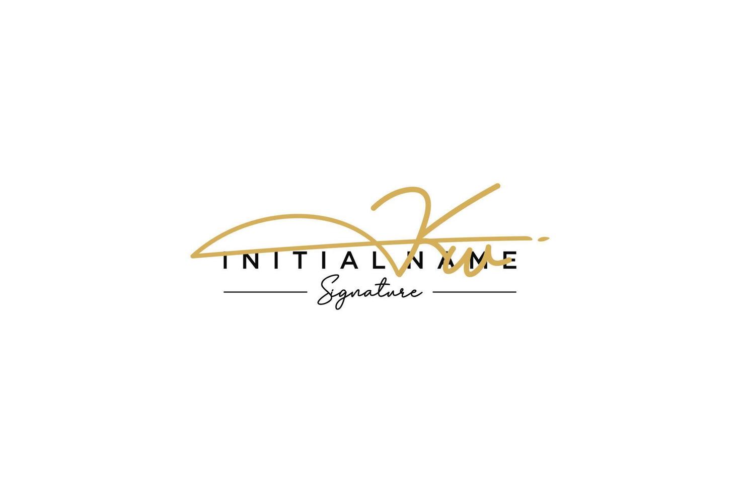 Initial KW signature logo template vector. Hand drawn Calligraphy lettering Vector illustration.