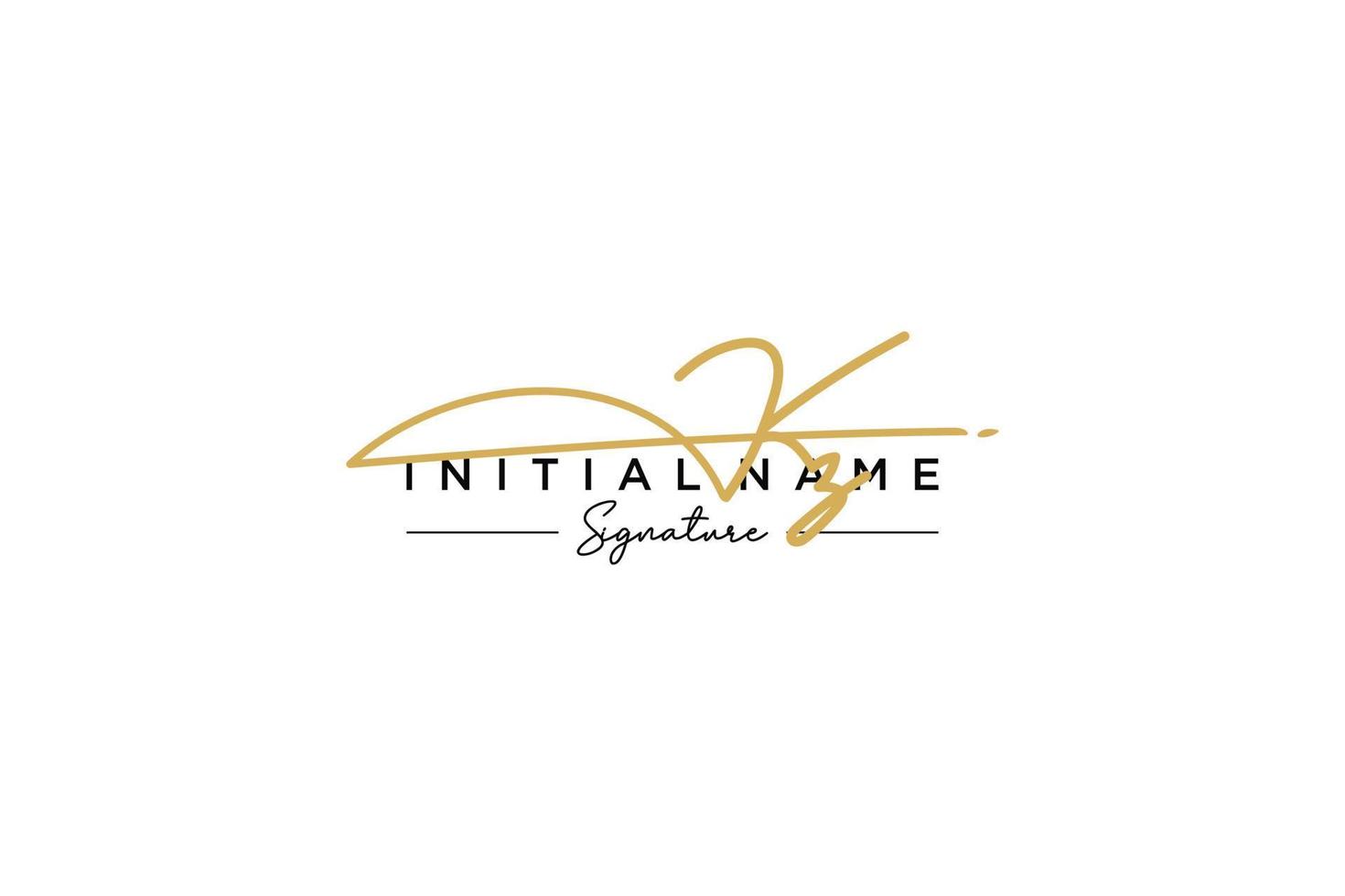 Initial KZ signature logo template vector. Hand drawn Calligraphy lettering Vector illustration.