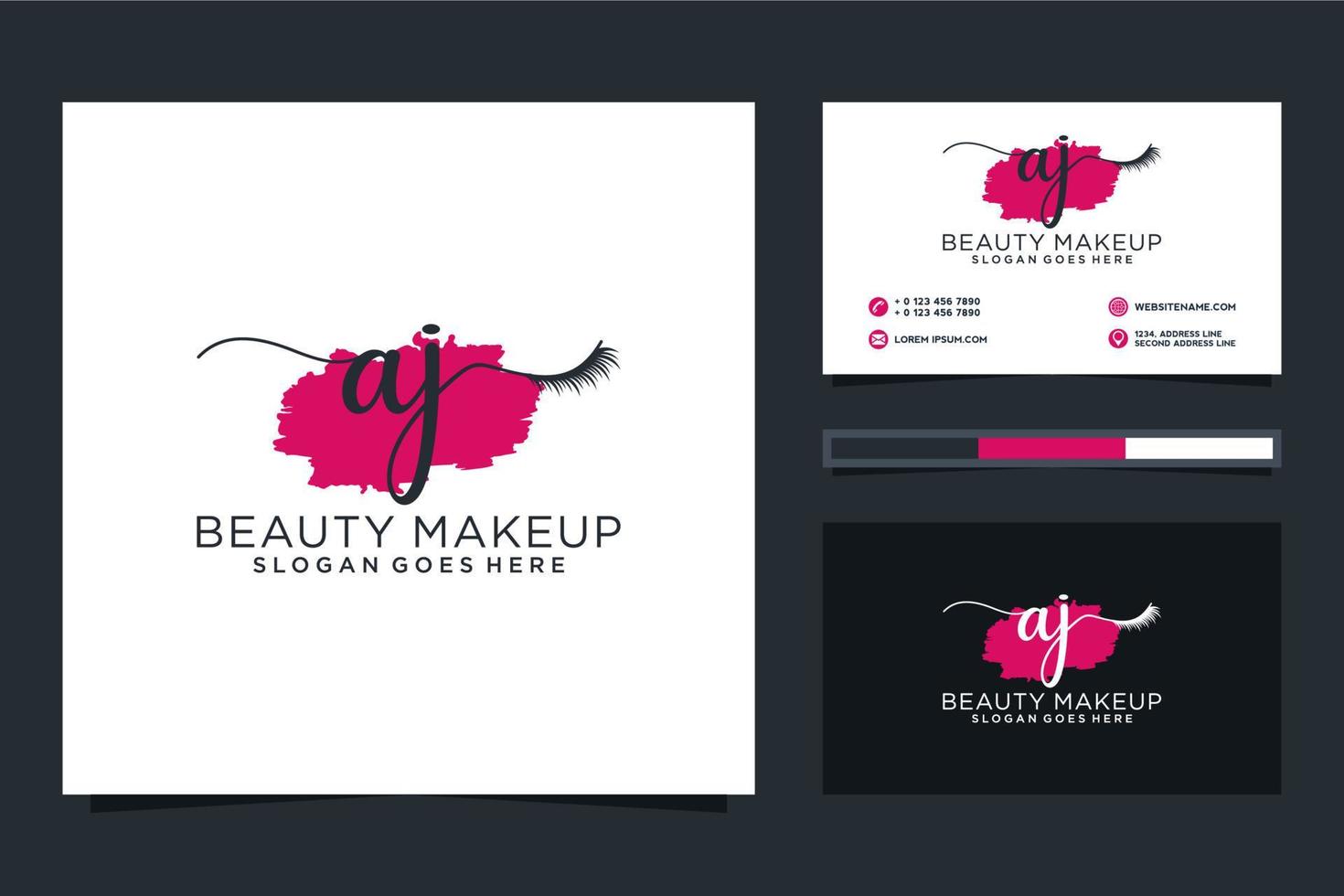 Initial AJ Feminine logo collections and business card templat Premium Vector