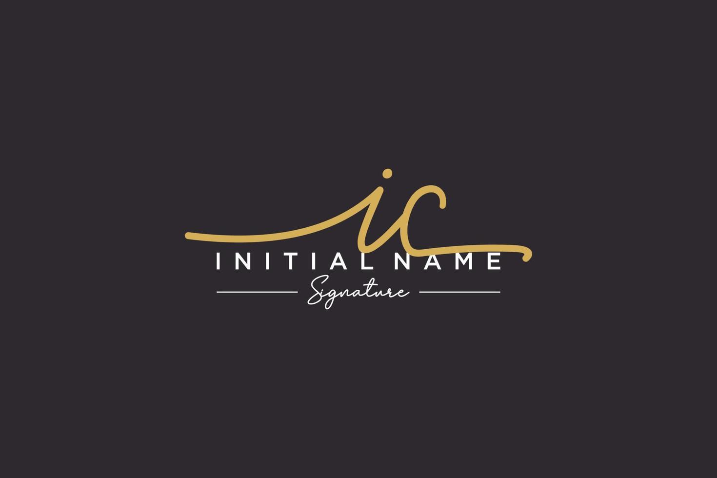 Initial IC signature logo template vector. Hand drawn Calligraphy lettering Vector illustration.