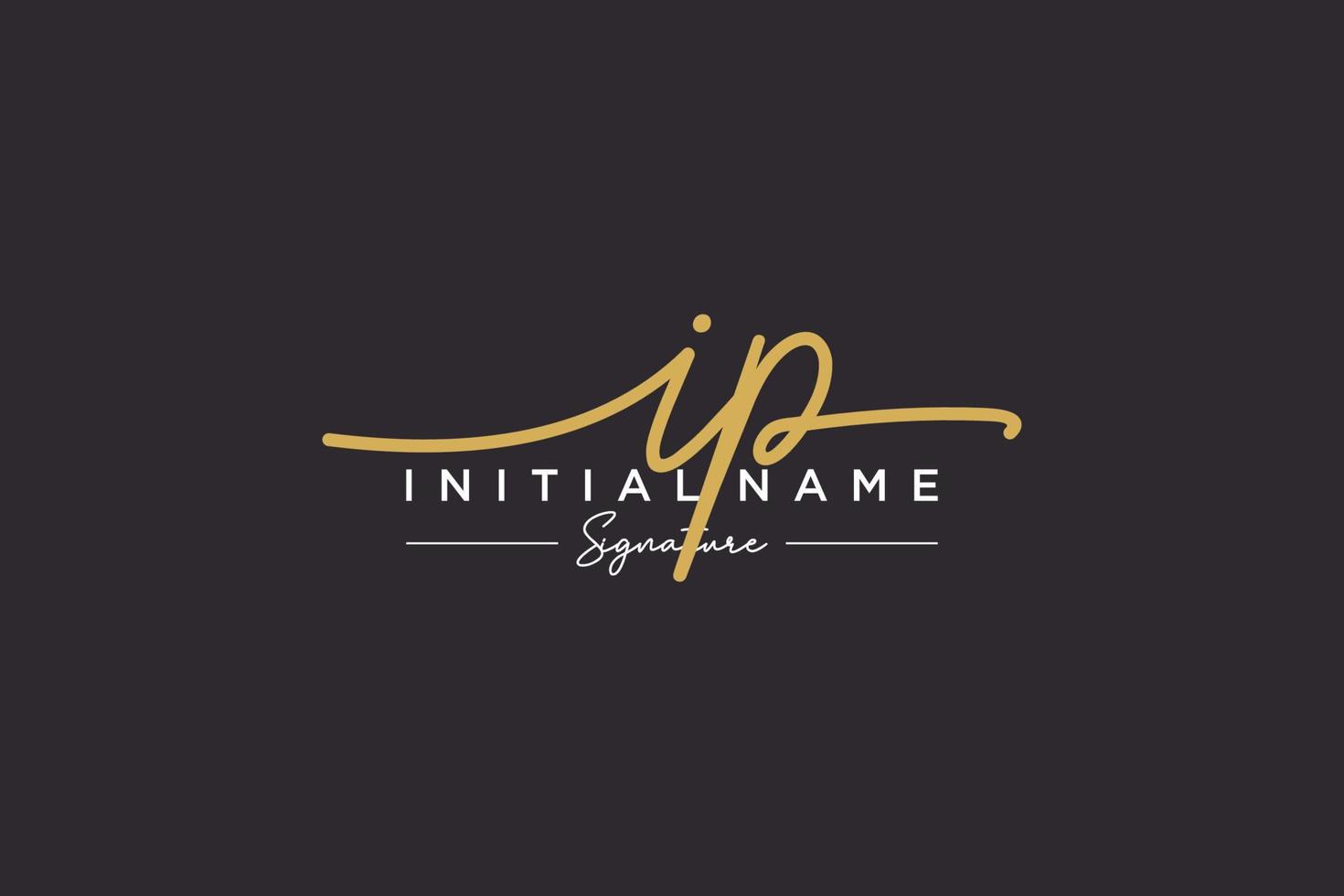 Initial IP signature logo template vector. Hand drawn Calligraphy lettering Vector illustration.