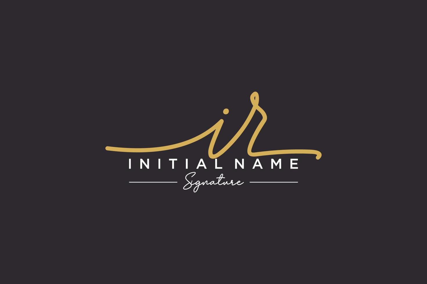 Initial IR signature logo template vector. Hand drawn Calligraphy lettering Vector illustration.