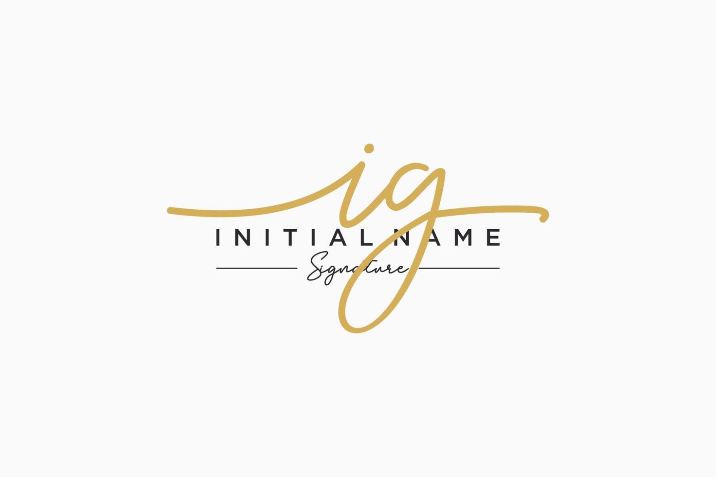 Initial IG signature logo template vector. Hand drawn Calligraphy lettering Vector illustration.