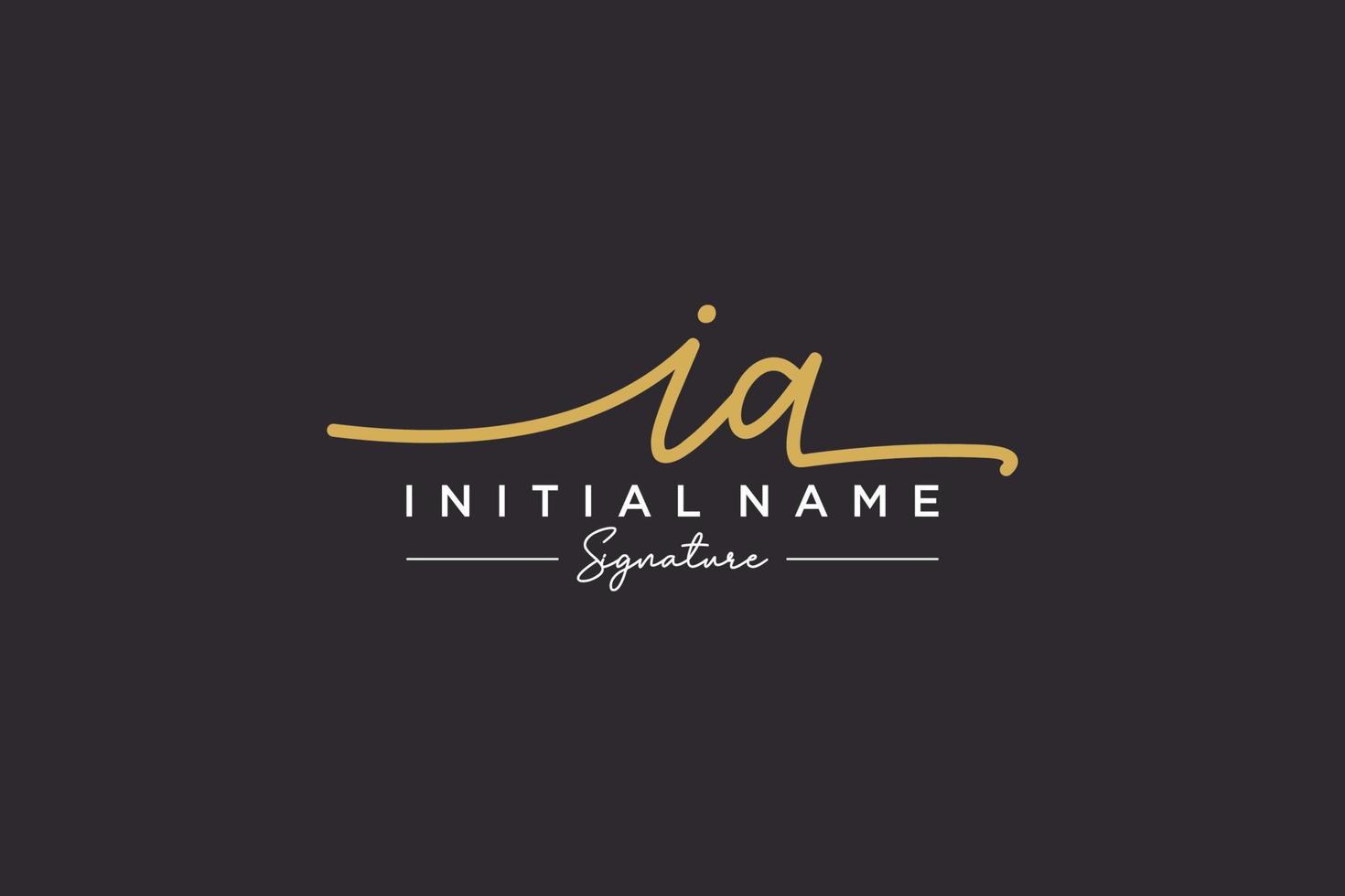 Initial IA signature logo template vector. Hand drawn Calligraphy lettering Vector illustration.