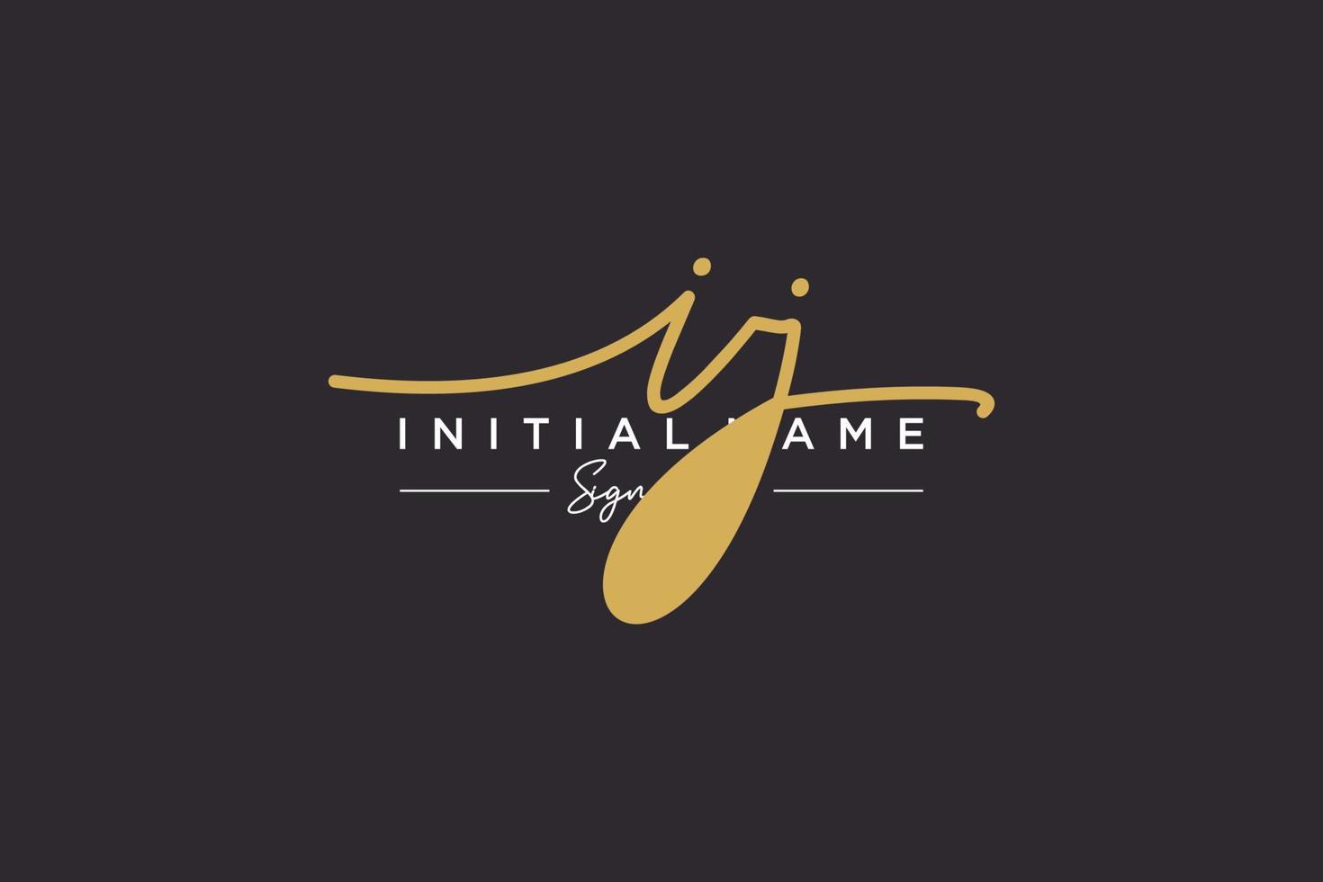 vector de plantilla de logotipo de firma inicial ij. ilustración de vector de letras de caligrafía dibujada a mano.