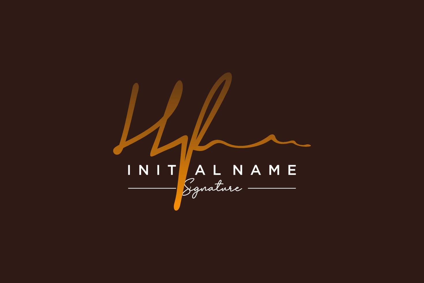 Initial HF signature logo template vector. Hand drawn Calligraphy lettering Vector illustration.