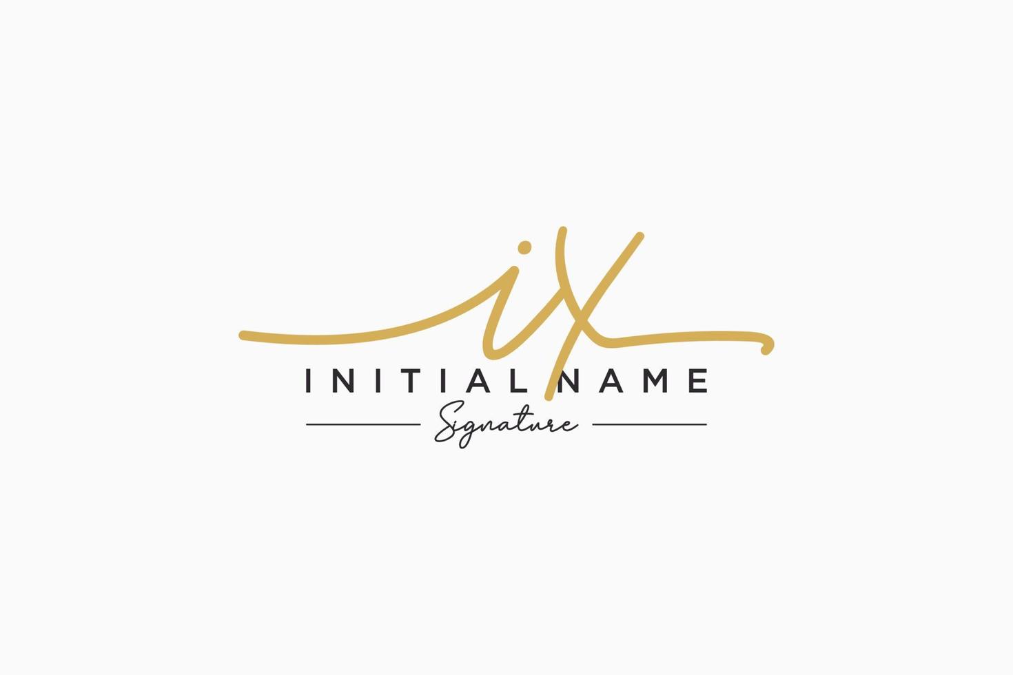 Initial IX signature logo template vector. Hand drawn Calligraphy lettering Vector illustration.