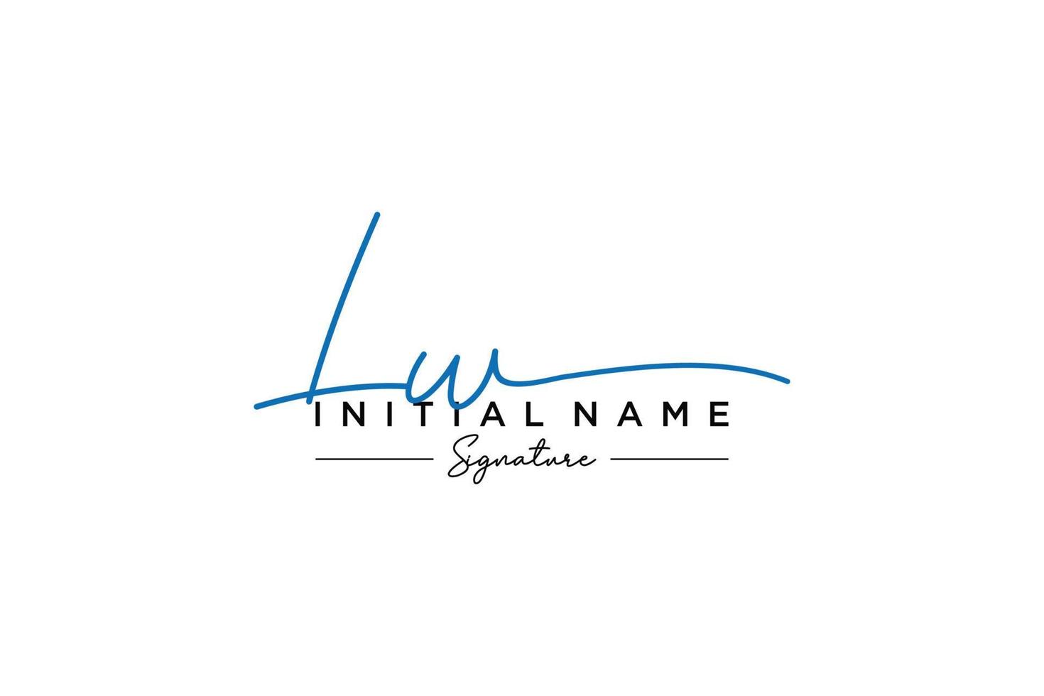 Initial LW signature logo template vector. Hand drawn Calligraphy lettering Vector illustration.