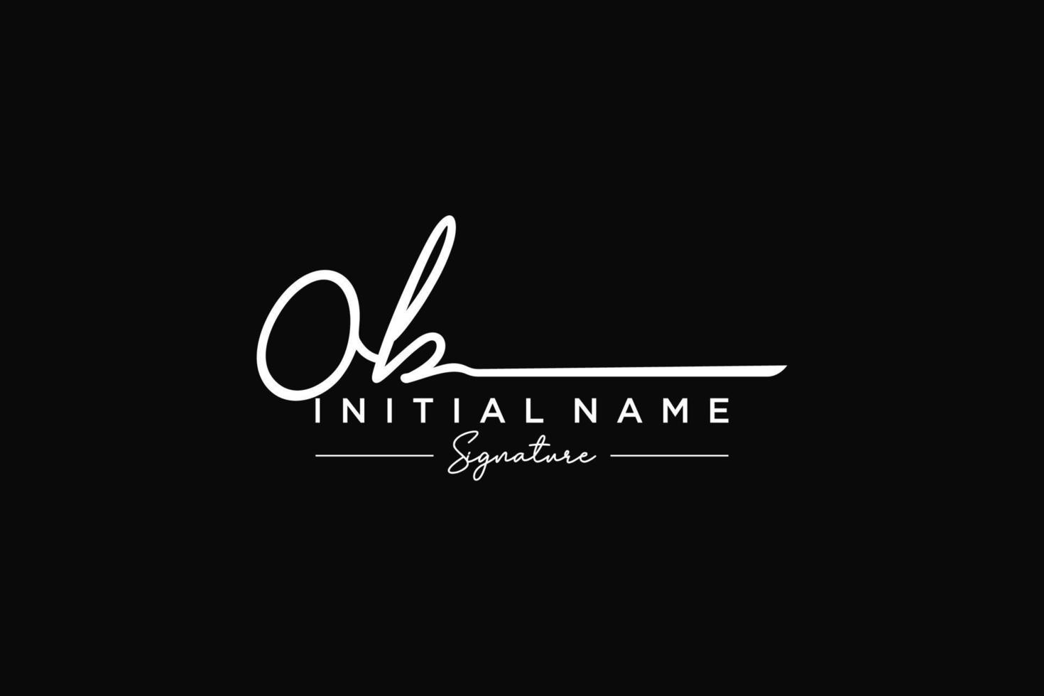 Initial OB signature logo template vector. Hand drawn Calligraphy lettering Vector illustration.