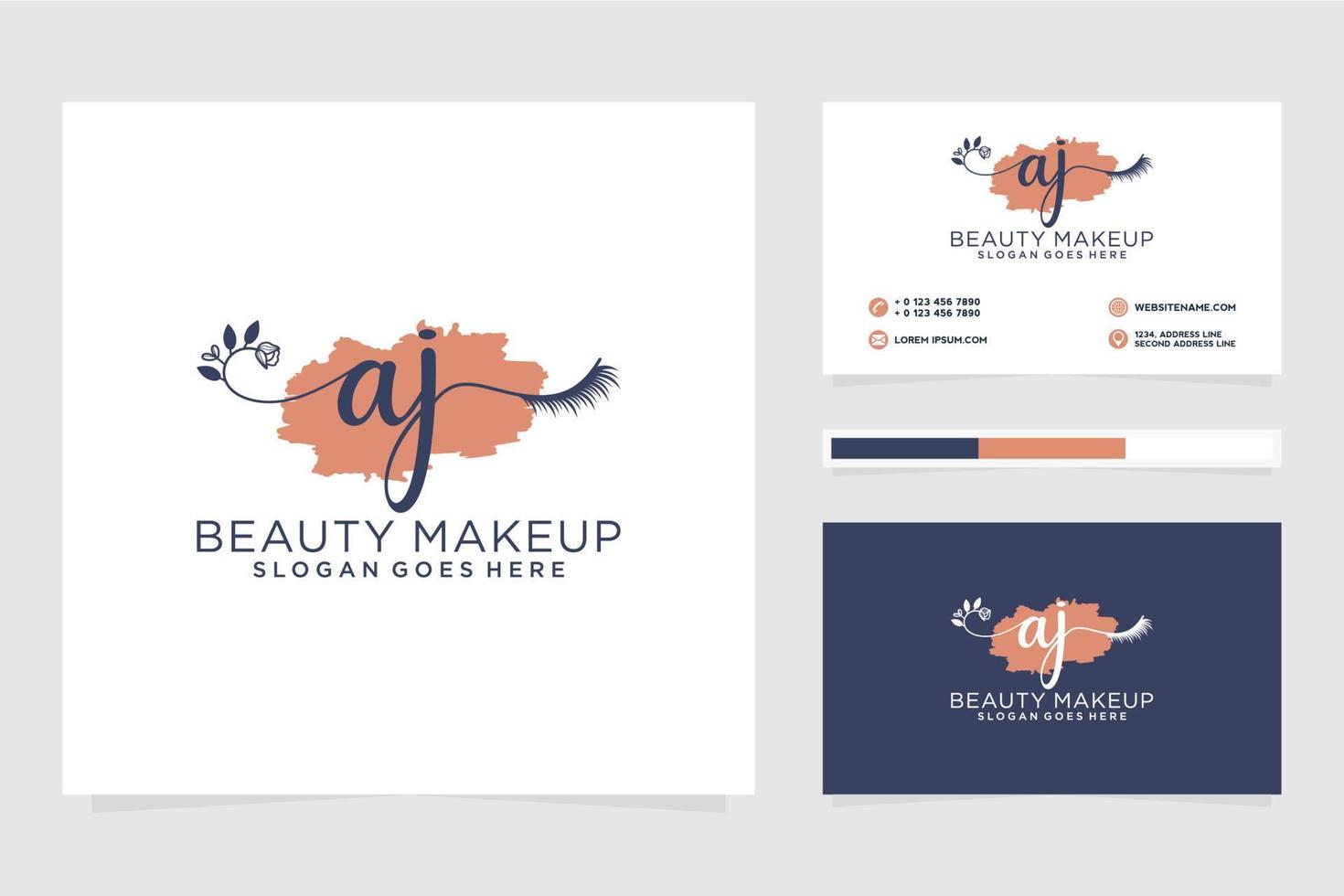 Initial AJ Feminine logo collections and business card templat Premium Vector