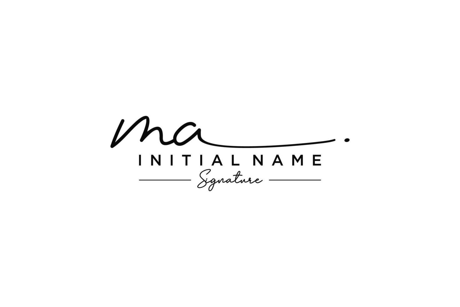 Initial MA signature logo template vector. Hand drawn Calligraphy lettering Vector illustration.