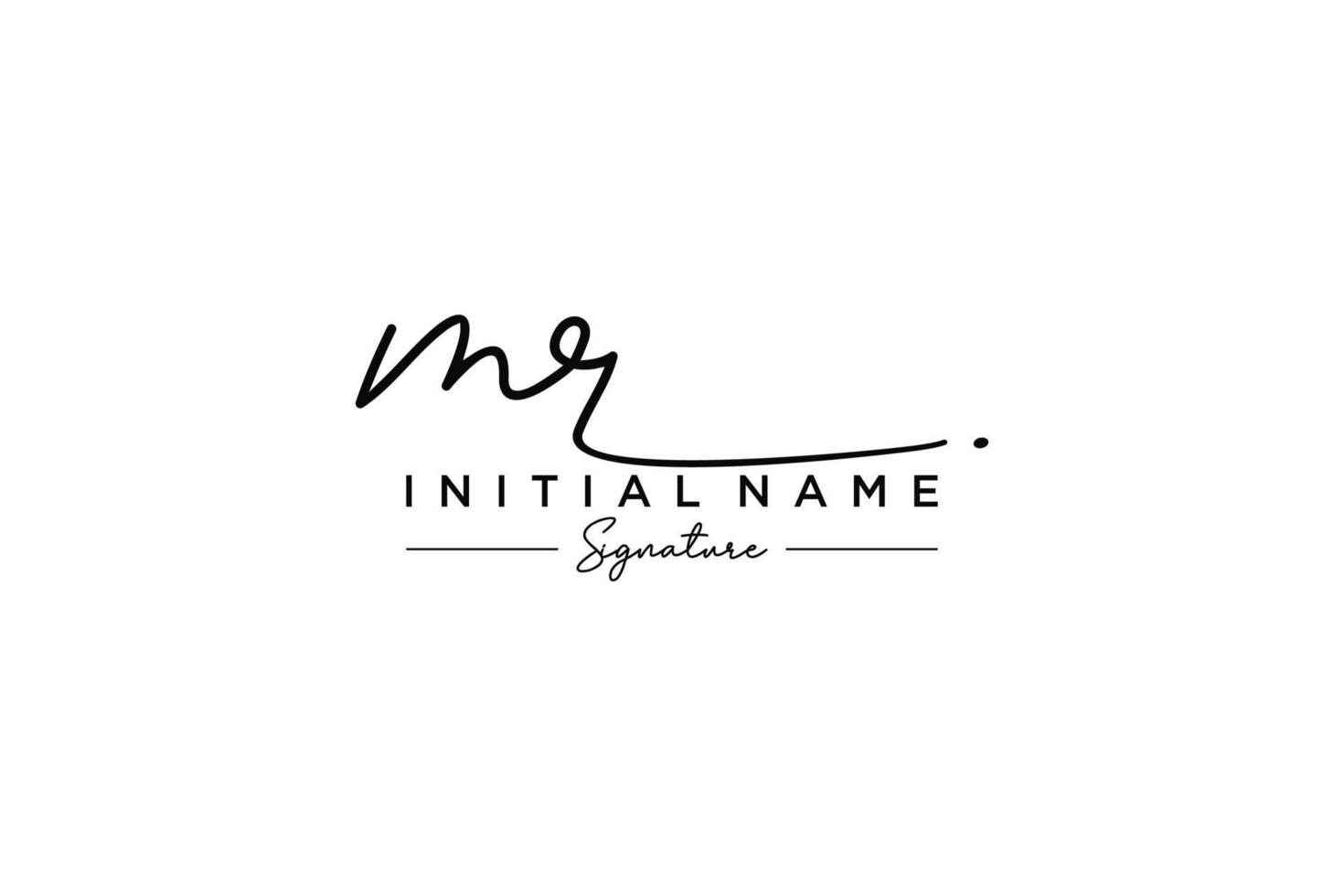 Initial MR signature logo template vector. Hand drawn Calligraphy lettering Vector illustration.