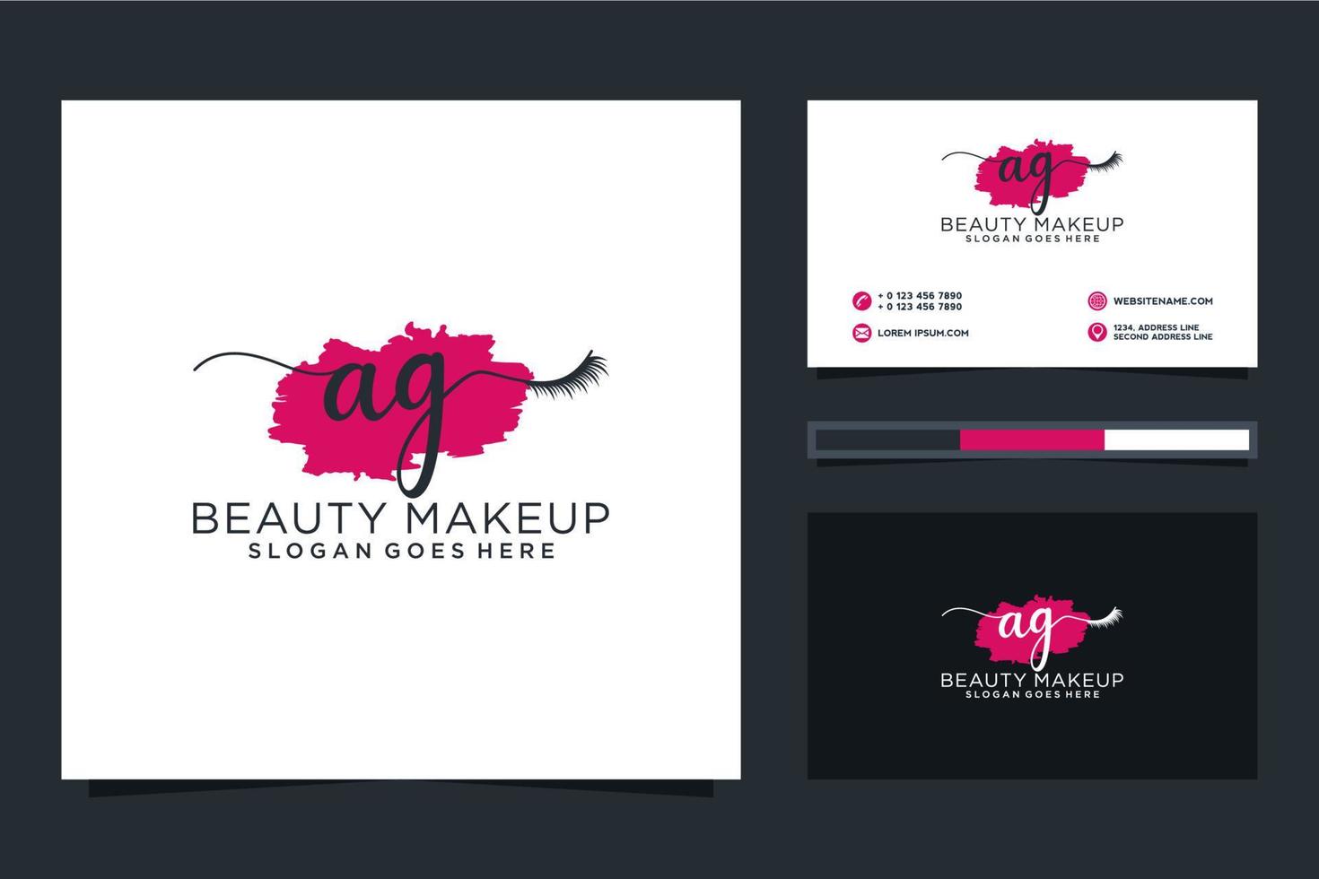 Initial AG Feminine logo collections and business card templat Premium Vector