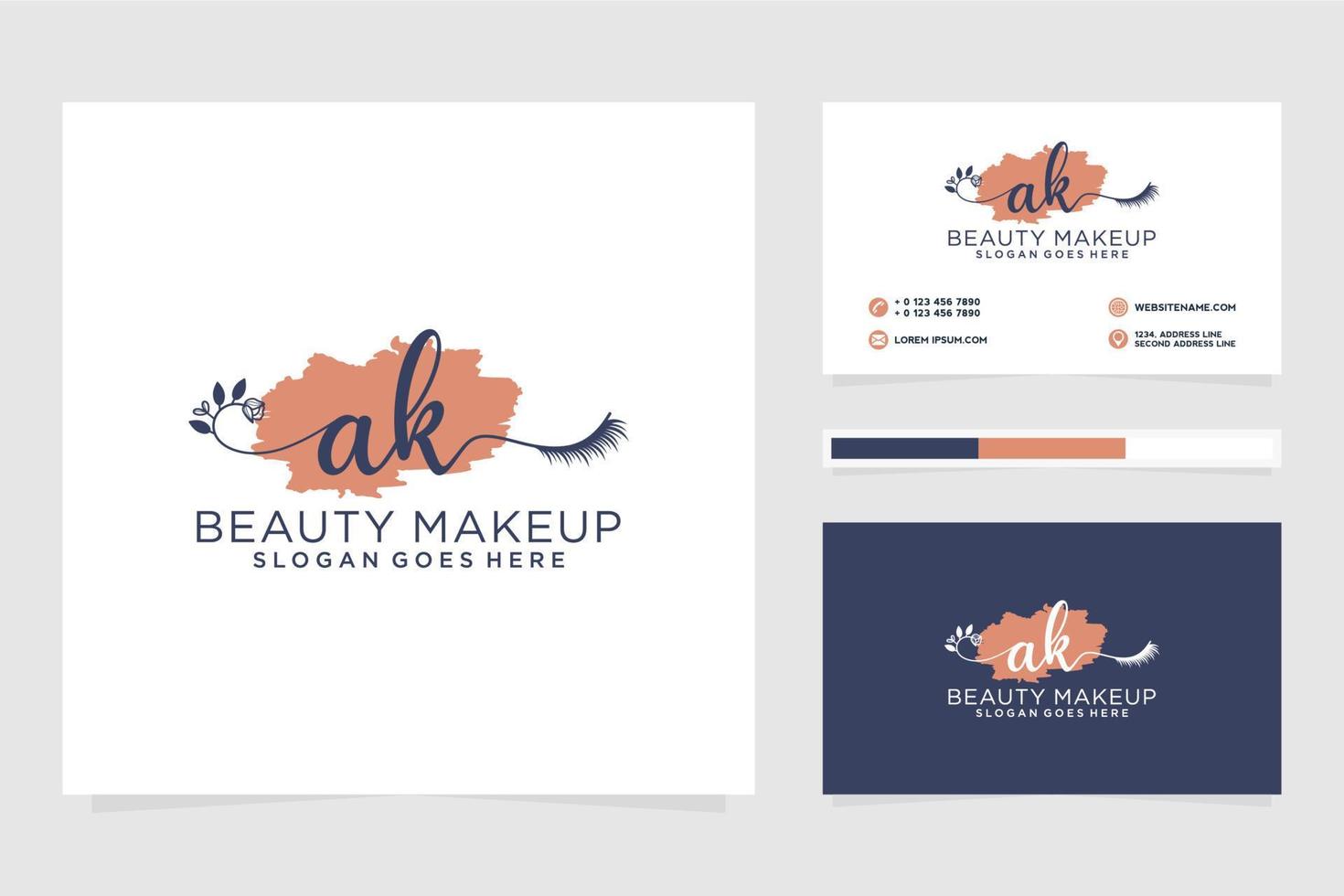 Initial AK Feminine logo collections and business card templat Premium Vector