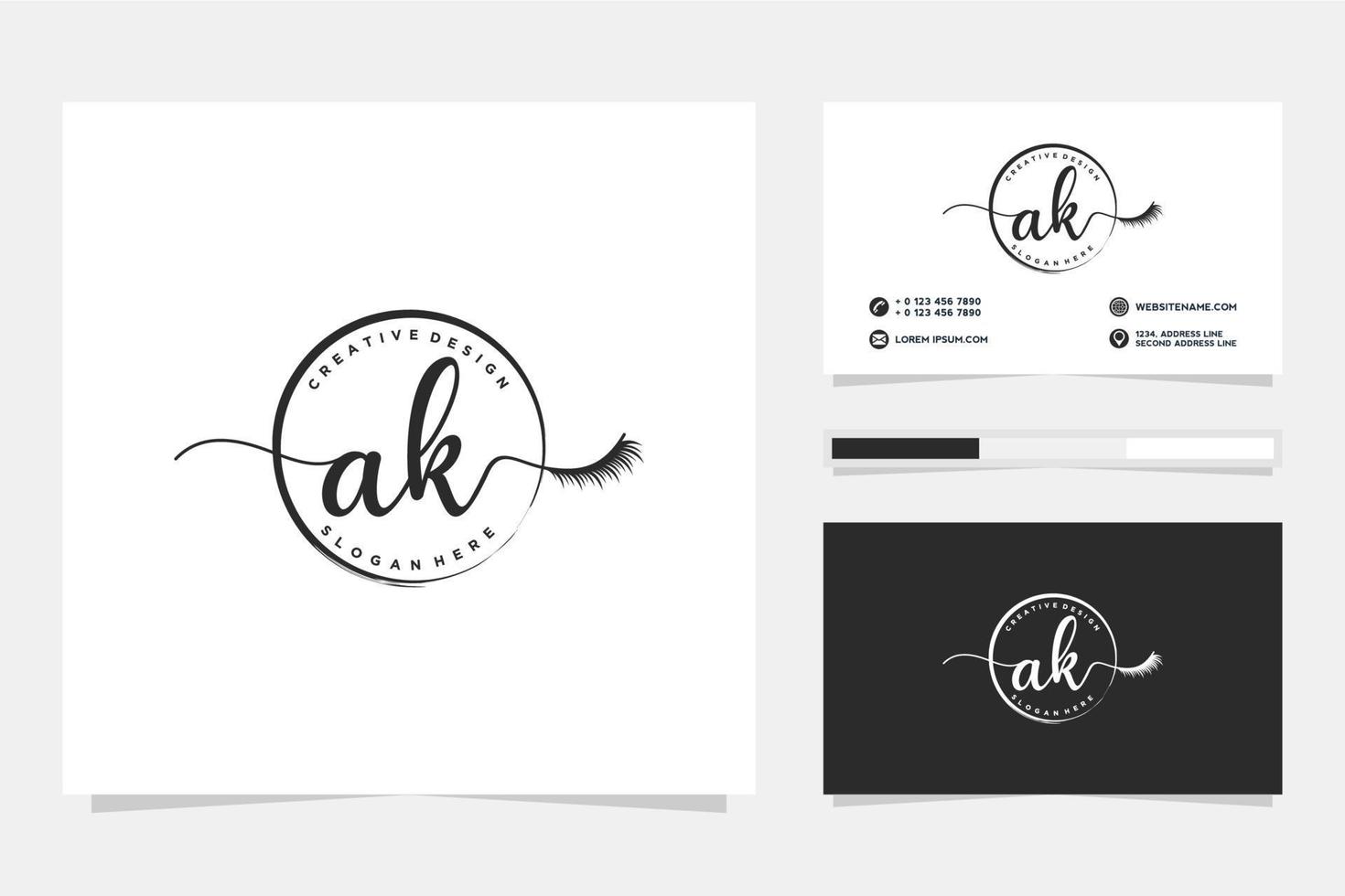 Initial AK Feminine logo collections and business card templat Premium Vector