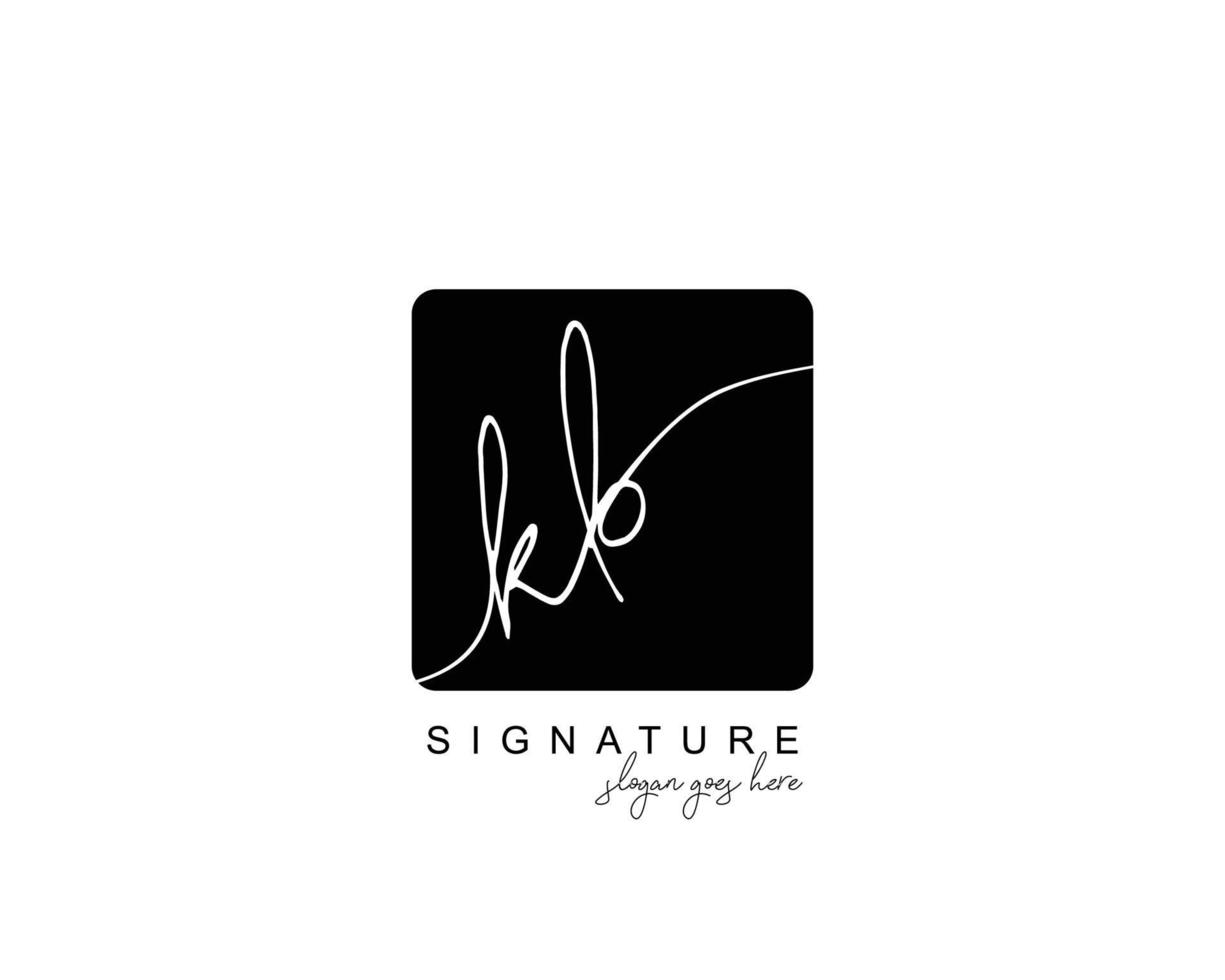 Initial KB beauty monogram and elegant logo design, handwriting logo of initial signature, wedding, fashion, floral and botanical with creative template. vector