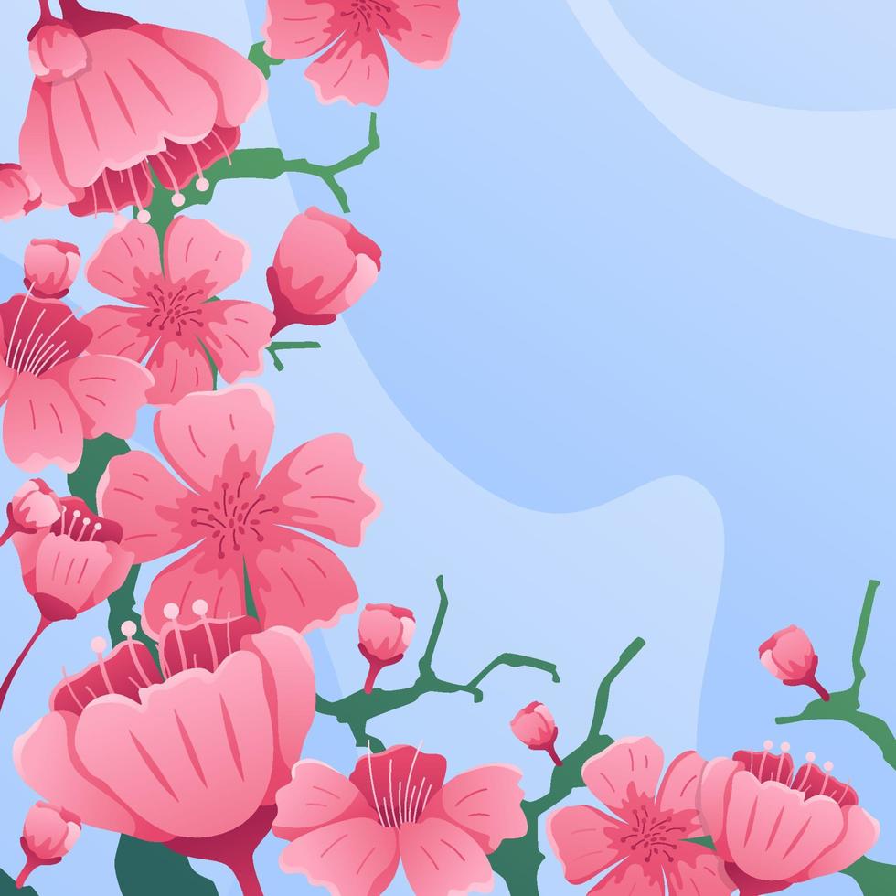 Background of Peach Blossom Flowers vector
