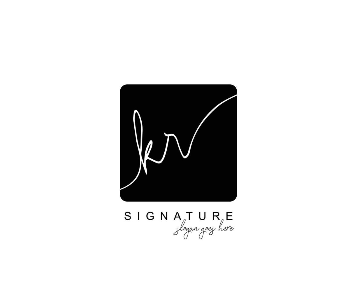 Initial KR beauty monogram and elegant logo design, handwriting logo of initial signature, wedding, fashion, floral and botanical with creative template. vector