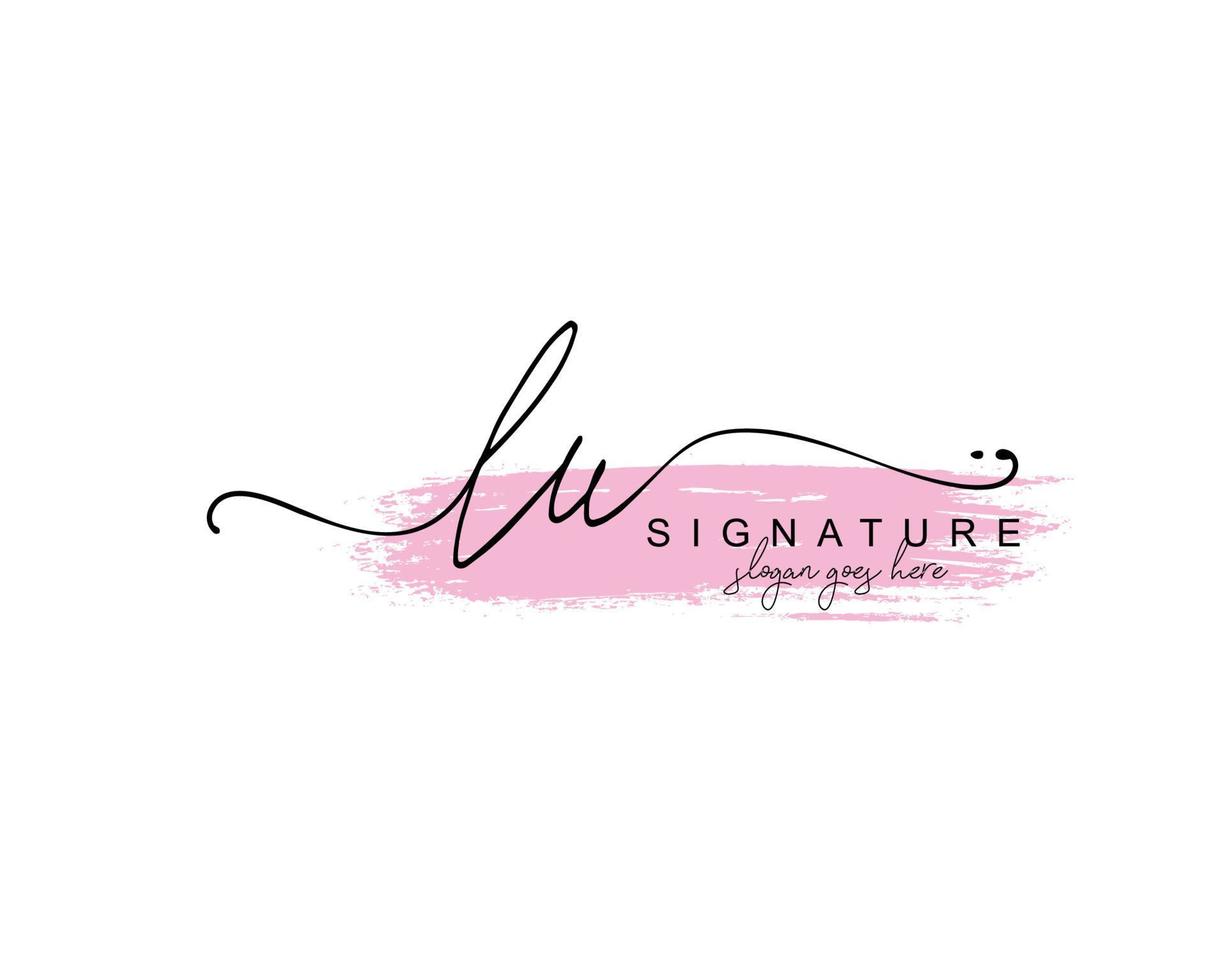monograma de belleza lu inicial y diseño de logotipo elegante, logotipo de escritura a mano de firma inicial, boda, moda, floral y botánica con plantilla creativa. vector
