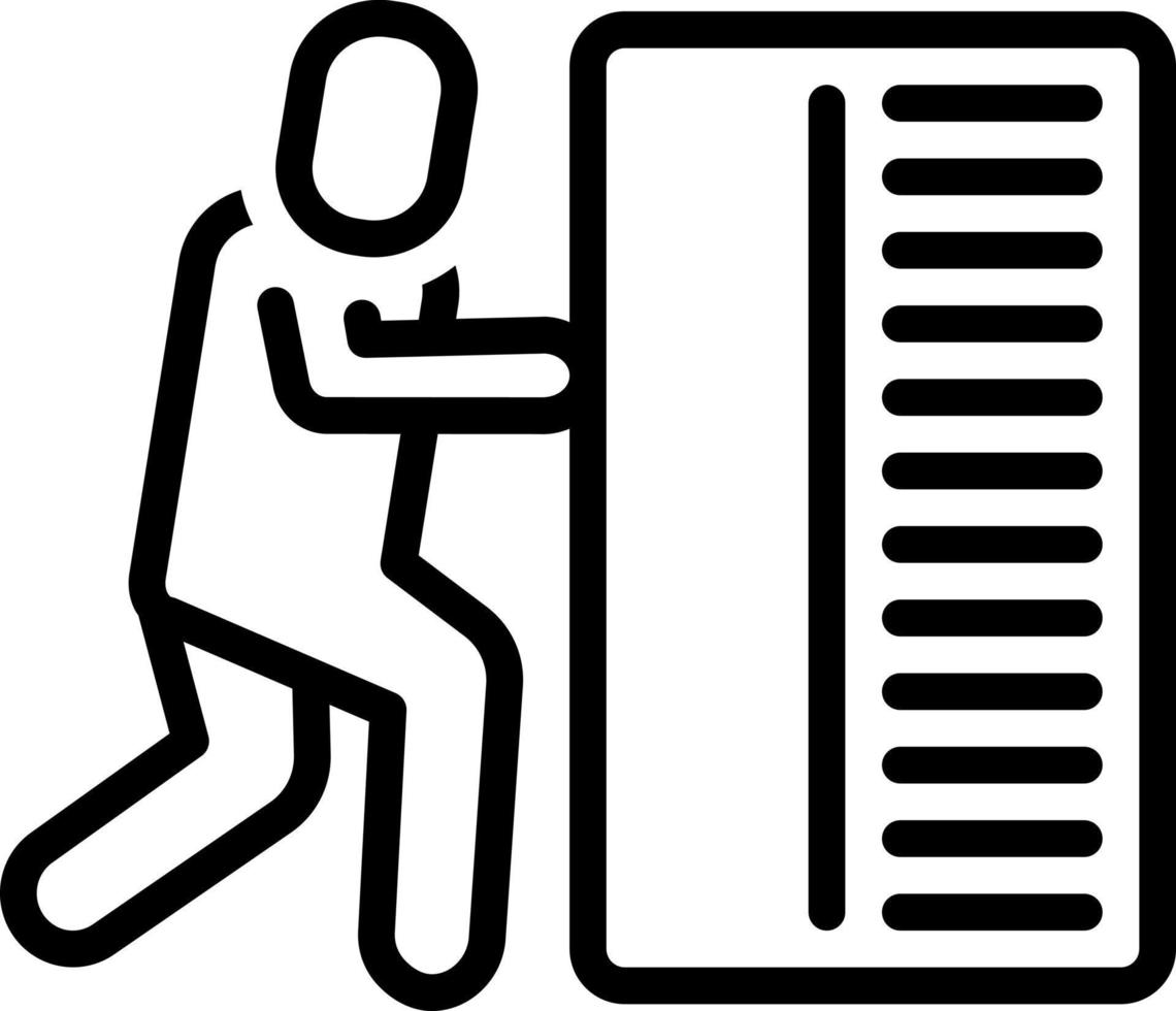 line icon for pushing vector