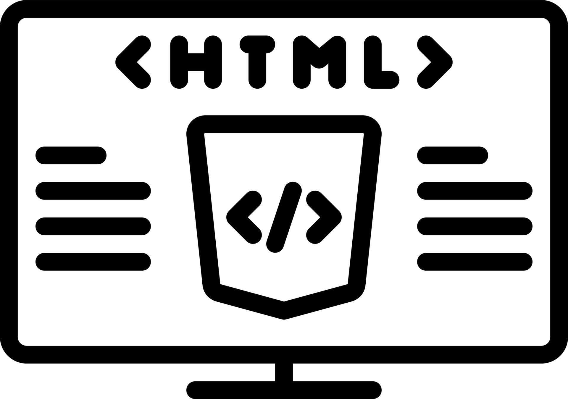 line icon for html 16990311 Vector Art at Vecteezy