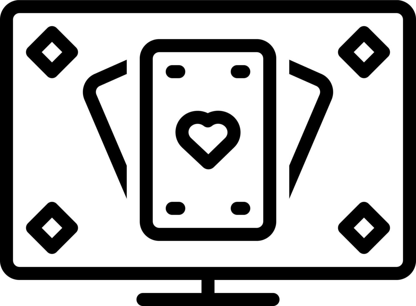 icono de línea para blackjack vector