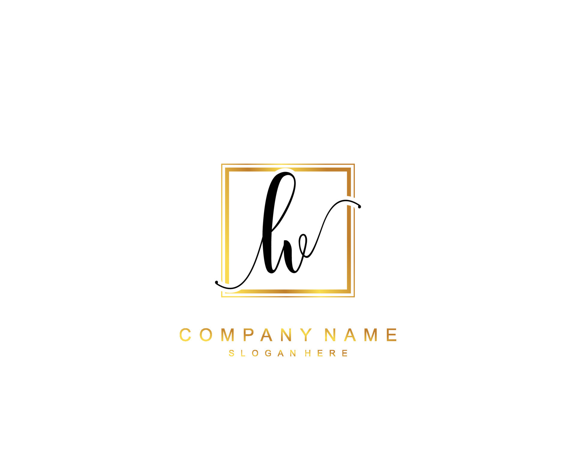 L V , Beauty vector initial logo, handwriting logo of initial