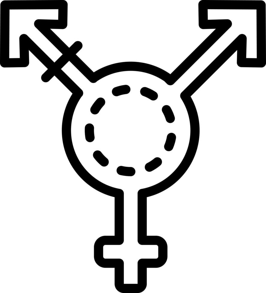 icono de línea para transgénero vector