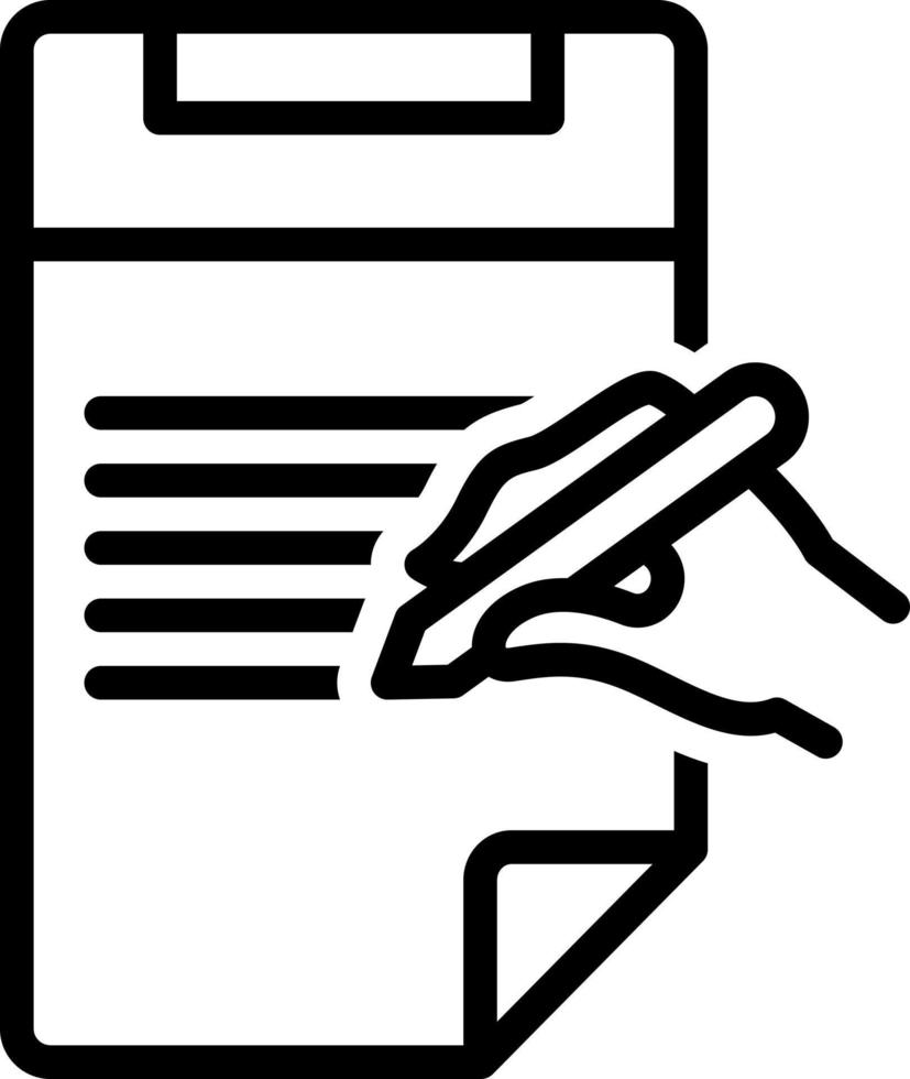 line icon for writing vector