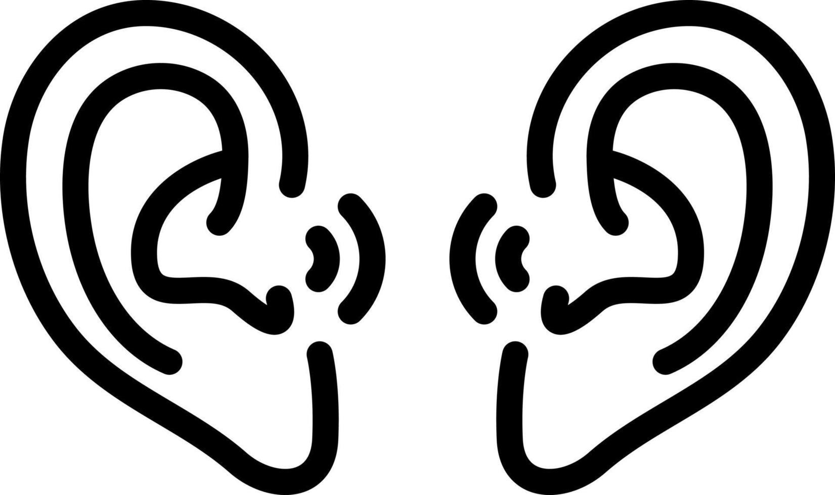 icono de línea para orejas vector
