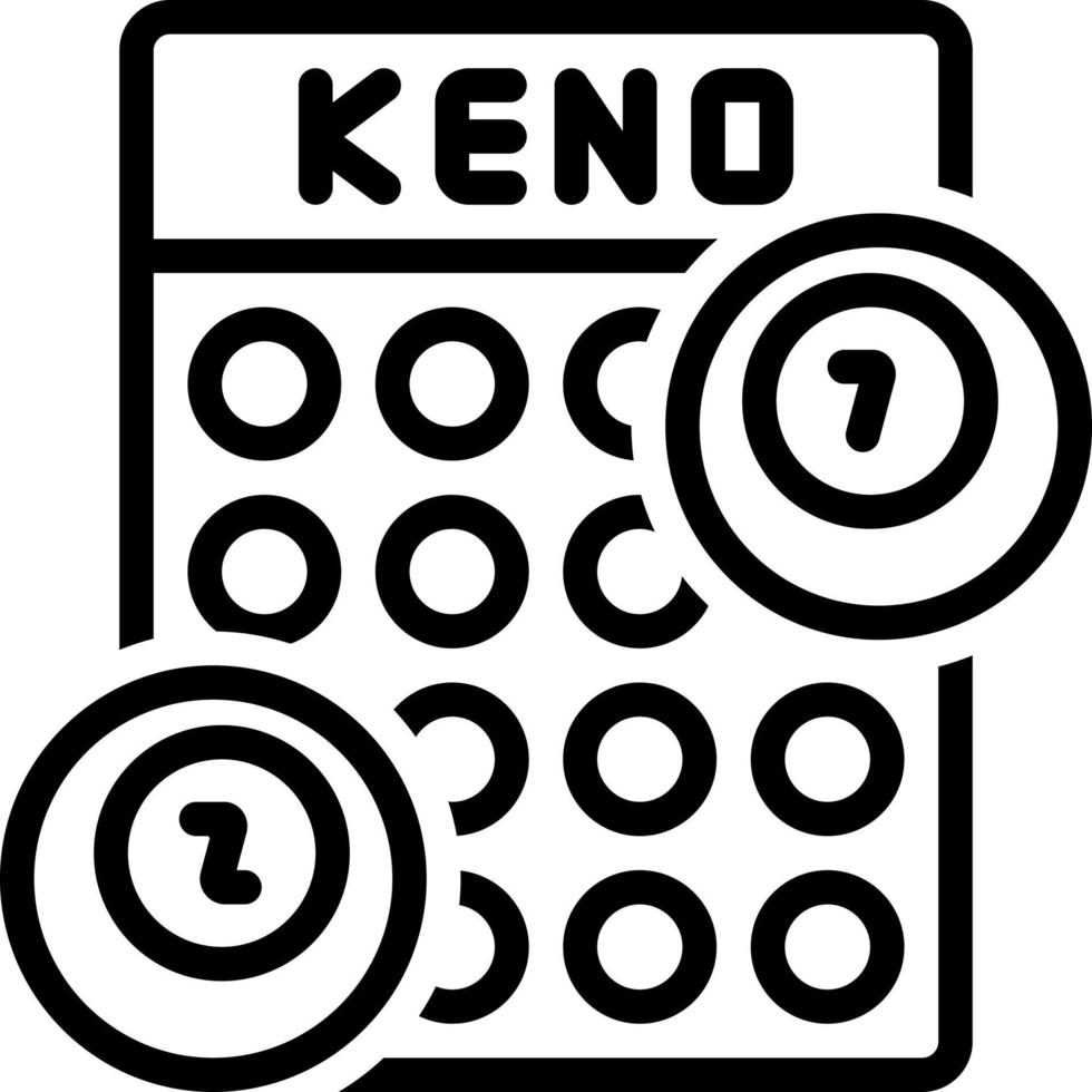 icono de línea para keno vector