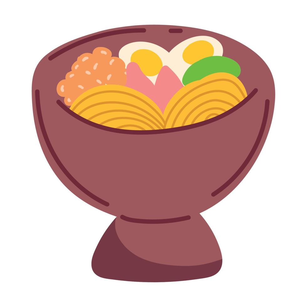 oriental ramen soup vector