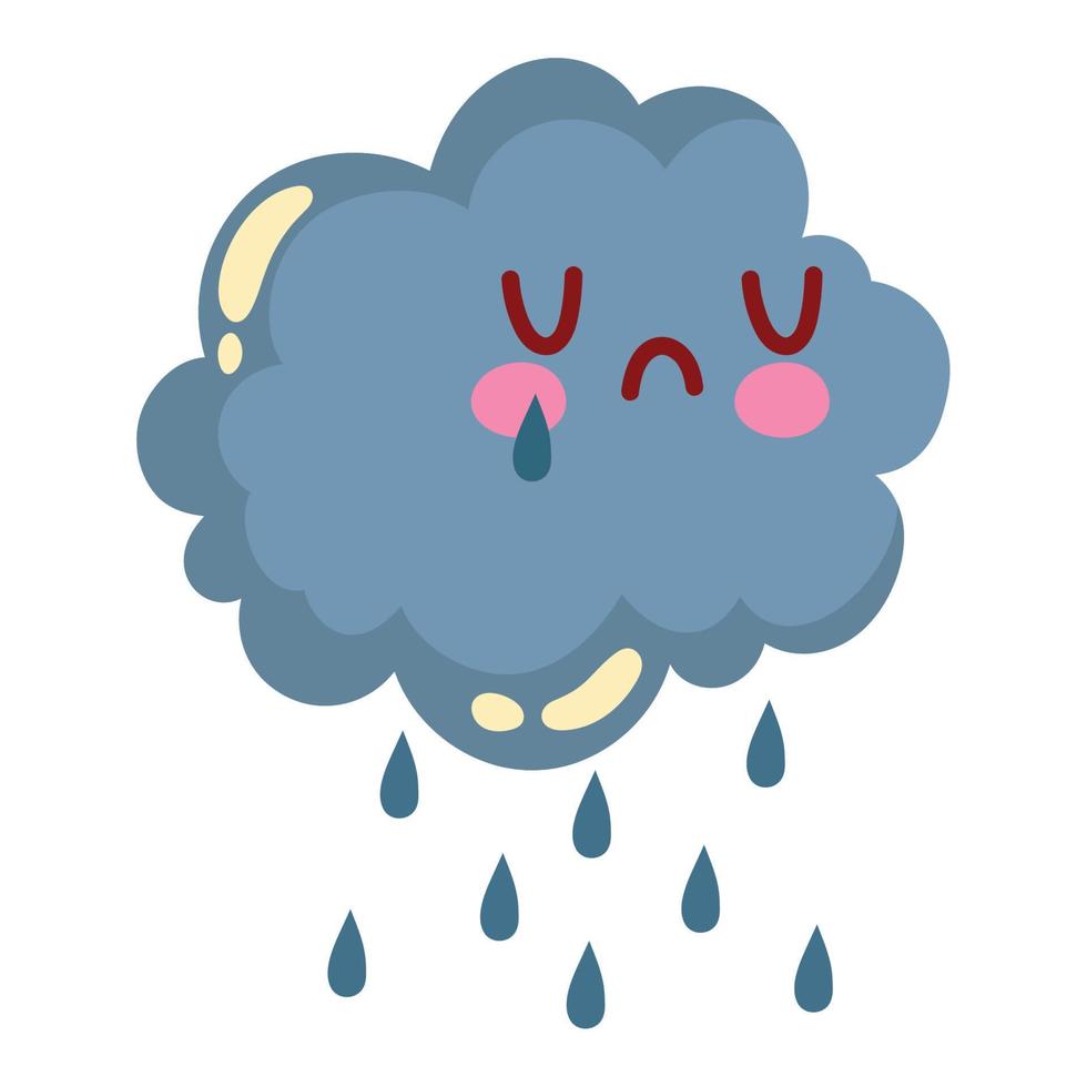 nube lluviosa clima kawaii vector