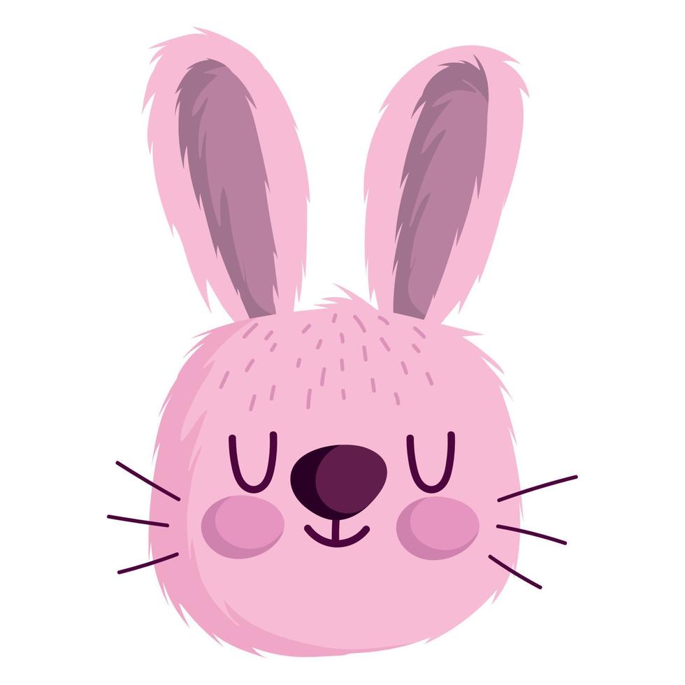rabbit head cute animal vector