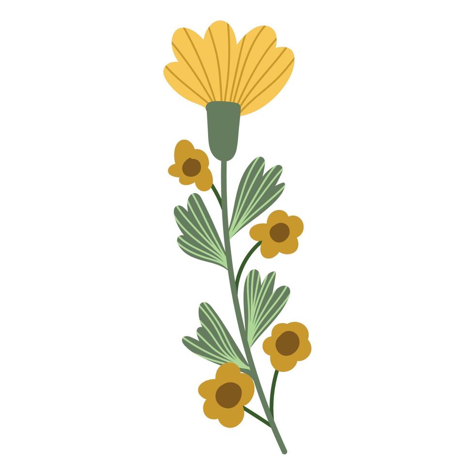 flowers and leaves icon vector