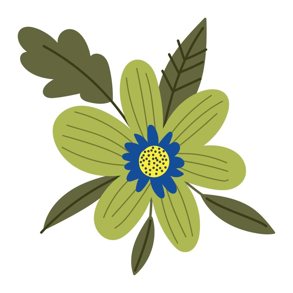 green flower leaf vector