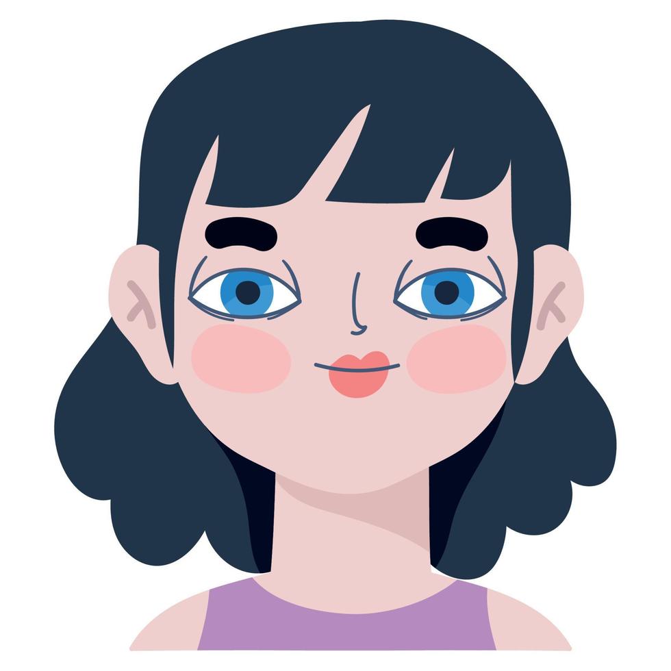 icono de retrato de niña vector