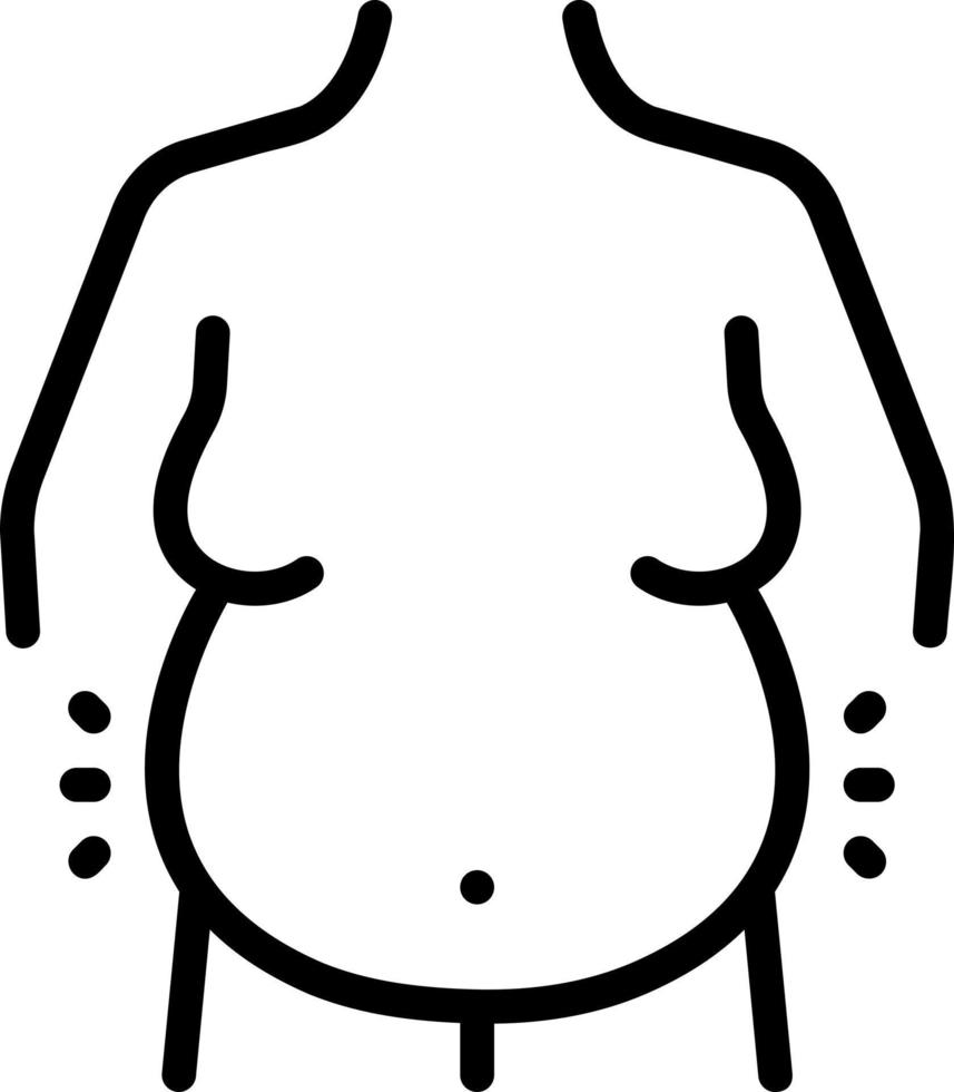line icon for belly vector