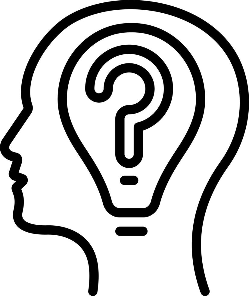 line icon for thinking vector