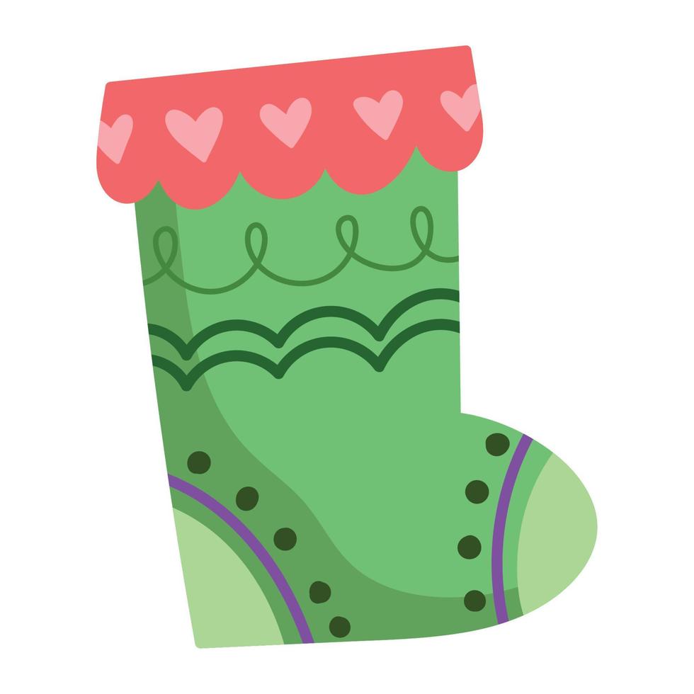 christmas stocking icon vector