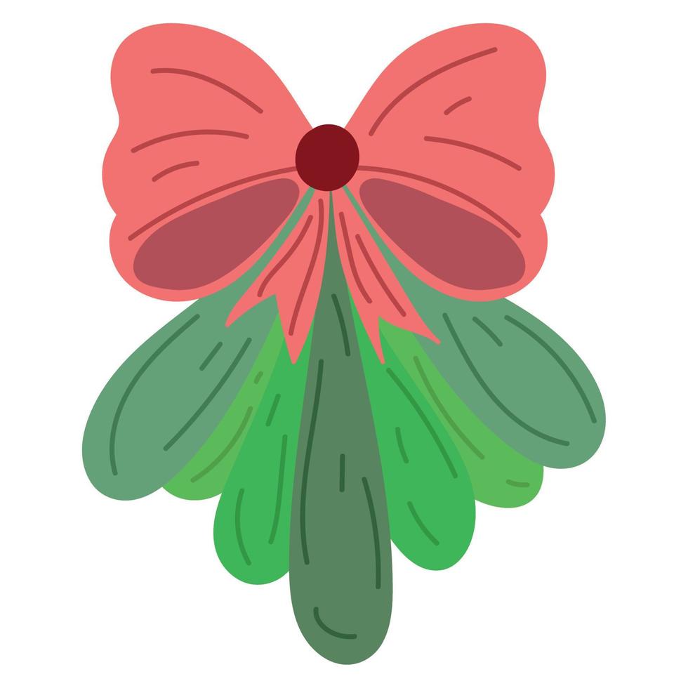 christmas foliage bow vector