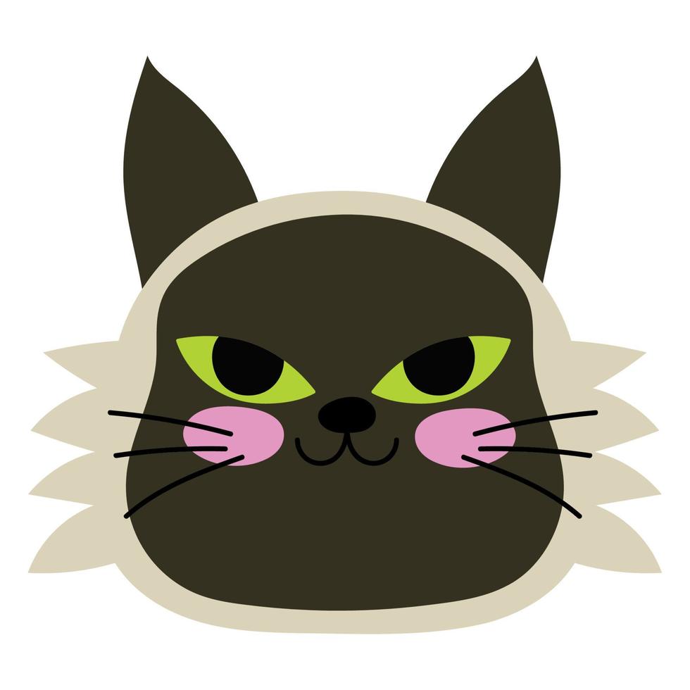 cabeza de gato gracioso vector