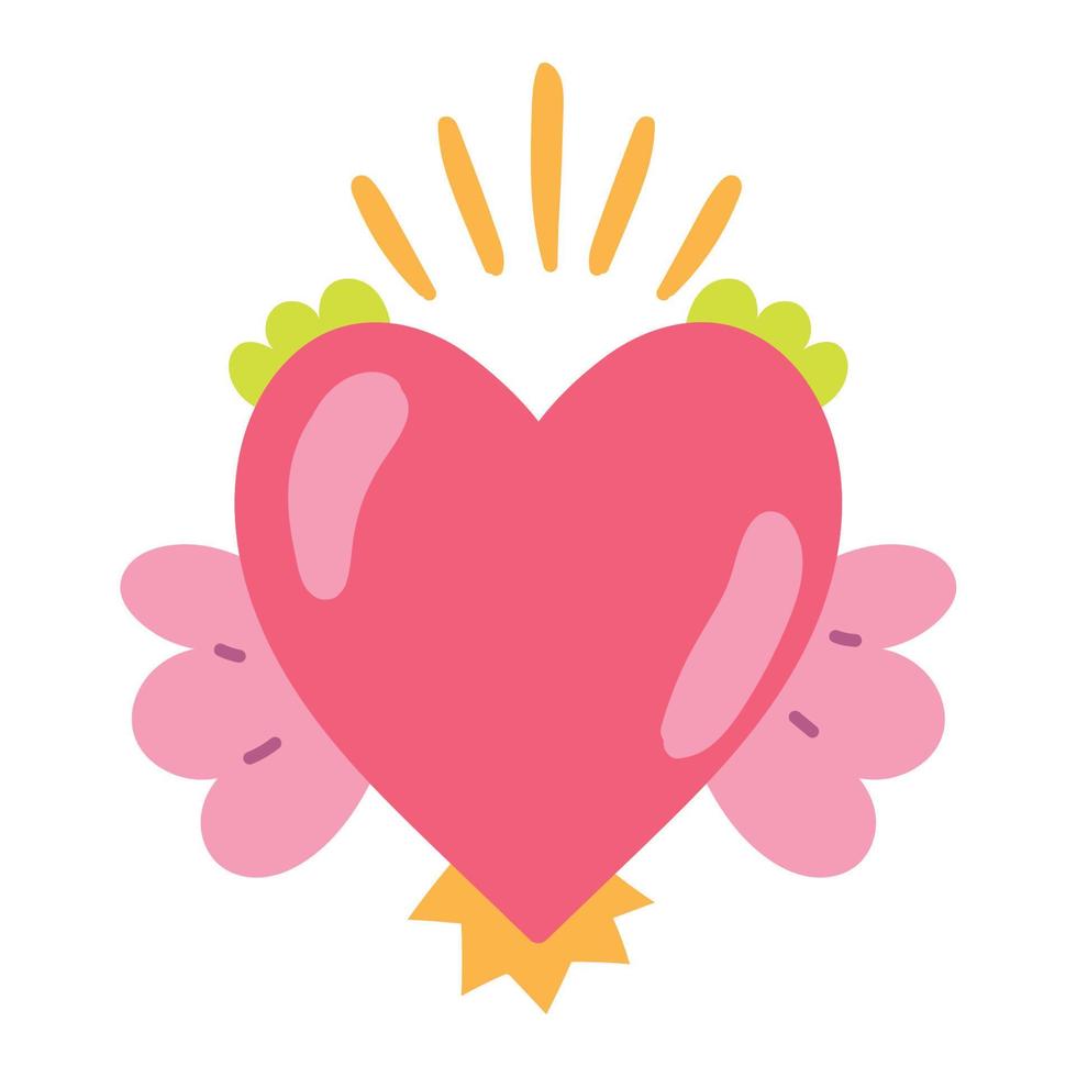 heart with wings vector