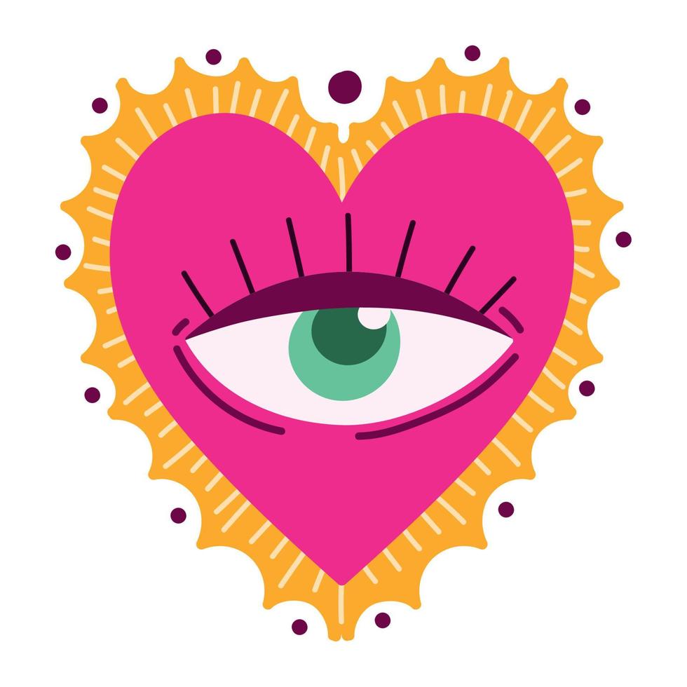 heart with eyeball vector